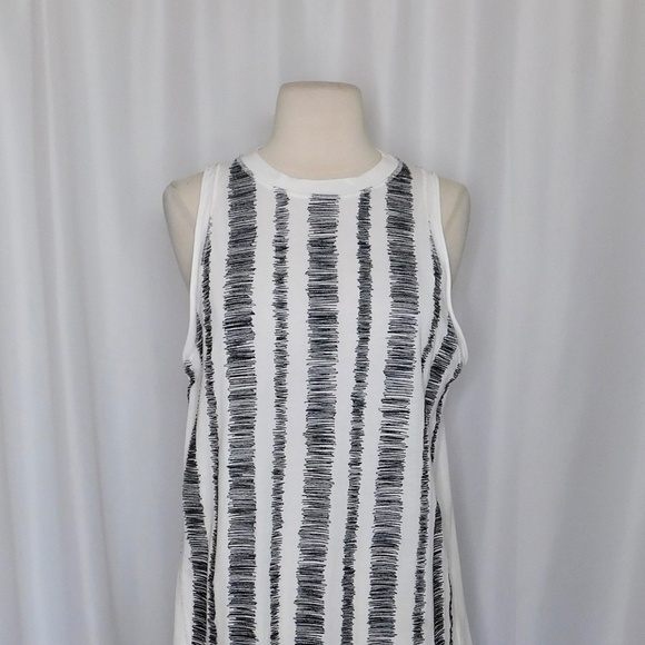 3. 1 PHILLIP LIM Scribble Stitch Embroidered Tank White Black Sleeveless Small - Picture 4 of 16